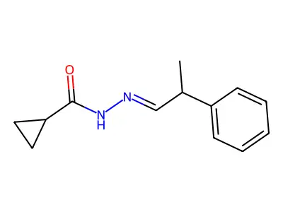 N-[(E)-2-phenylpropylideneamino]cyclopropanecarboxamide structure