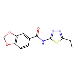 N-(5-ethyl-1,3,4-thiadiazol-2-yl)-1,3-benzodioxole-5-carboxamide structure