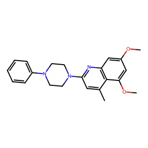 5,7-Dimethoxy-4-methyl-2-(4-phenylpiperazin-1-yl)quinoline structure