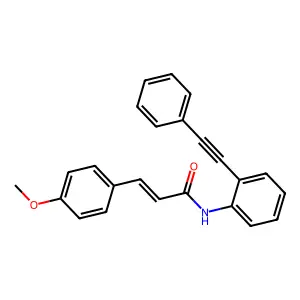 (2E)-3-(4-methoxyphenyl)-N-[2-(phenylethynyl)phenyl]prop-2-enamide structure
