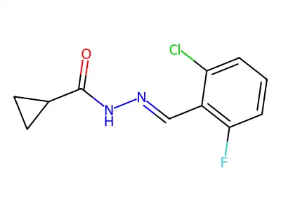 N'-[(E)-(2-chloro-6-fluorophenyl)methylidene]cyclopropanecarbohydrazide structure