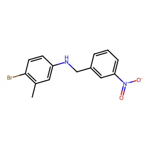4-bromo-3-methyl-N-[(3-nitrophenyl)methyl]aniline structure