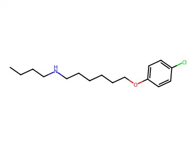 N-butyl-6-(4-chlorophenoxy)hexan-1-amine structure