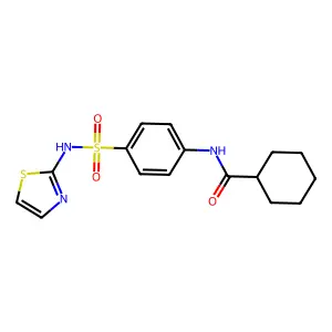 N-[4-(1,3-thiazol-2-ylsulfamoyl)phenyl]cyclohexanecarboxamide structure