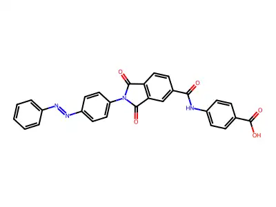 4-[[1,3-dioxo-2-(4-phenyldiazenylphenyl)isoindole-5-carbonyl]amino]benzoic Acid structure