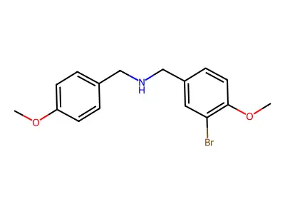 1-(3-bromo-4-methoxyphenyl)-N-(4-methoxybenzyl)methanamine structure
