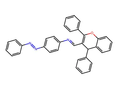 1-(2,4-diphenyl-4H-chromen-3-yl)-N-(4-phenyldiazenylphenyl)methanimine structure