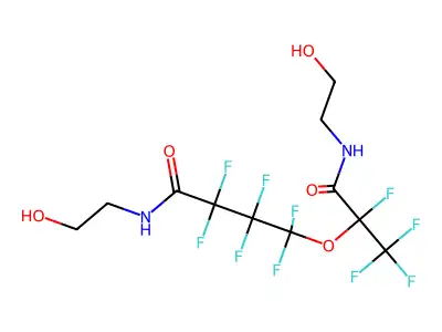 2,2,3,3,4,4-Hexafluoro-N-(2-hydroxyethyl)-4-[1,2,2,2-tetrafluoro-1-[[(2-hydroxyethyl)amino]carbonyl]ethoxy]butanamide structure