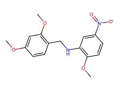 N-[(2,4-dimethoxyphenyl)methyl]-2-methoxy-5-nitroaniline structure
