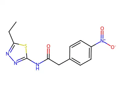 N-(5-ethyl-1,3,4-thiadiazol-2-yl)-2-(4-nitrophenyl)acetamide structure