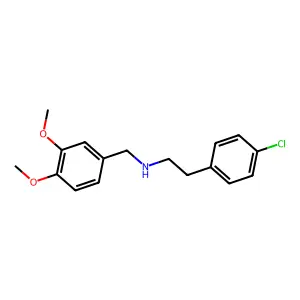 2-(4-chlorophenyl)-N-[(3,4-dimethoxyphenyl)methyl]ethanamine structure