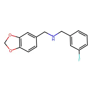 (1,3-Benzodioxol-5-ylmethyl)(3-fluorobenzyl)amine structure