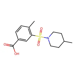 4-Methyl-3-[(4-methylpiperidin-1-yl)sulfonyl]benzoic acid structure