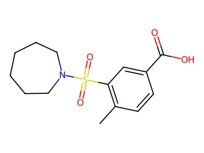 3-(Azepan-1-ylsulfonyl)-4-methylbenzoic acid structure