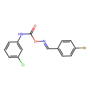 Benzaldehyde, 4-bromo-, O-[[(3-chlorophenyl)amino]carbonyl]oxime structure