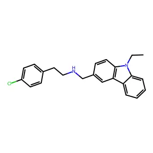 2-(4-chlorophenyl)-N-[(9-ethylcarbazol-3-yl)methyl]ethanamine structure