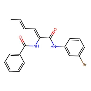 N-{(2Z,4E)-1-[(3-Bromophenyl)amino]-1-oxo-2,4-hexadien-2-yl}benzamide structure
