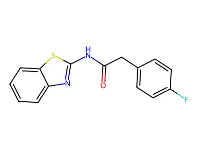 N-(1,3-benzothiazol-2-yl)-2-(4-fluorophenyl)acetamide structure