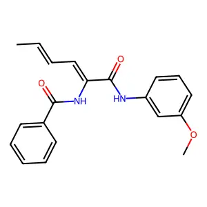 N-{(2Z,4E)-1-[(3-Methoxyphenyl)amino]-1-oxo-2,4-hexadien-2-yl}benzamide structure