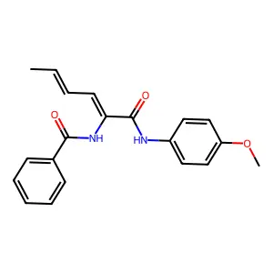 N-[1-(4-methoxyanilino)-1-oxohexa-2,4-dien-2-yl]benzamide structure