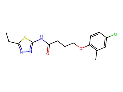 4-(4-chloro-2-methylphenoxy)-N-(5-ethyl-1,3,4-thiadiazol-2-yl)butanamide structure