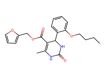 furan-2-ylmethyl 4-(2-butoxyphenyl)-6-methyl-2-oxo-1,2,3,4-tetrahydropyrimidine-5-carboxylate structure