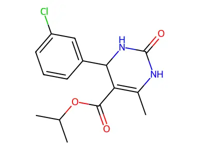 propan-2-yl 4-(3-chlorophenyl)-6-methyl-2-oxo-1,2,3,4-tetrahydropyrimidine-5-carboxylate structure