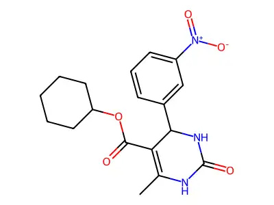 cyclohexyl 6-methyl-4-(3-nitrophenyl)-2-oxo-1,2,3,4-tetrahydropyrimidine-5-carboxylate structure