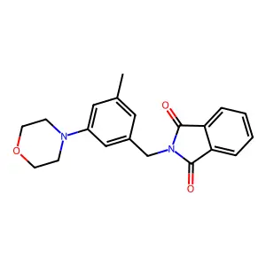 2-{[3-methyl-5-(morpholin-4-yl)phenyl]methyl}-2,3-dihydro-1H-isoindole-1,3-dione structure