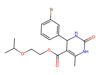 2-(propan-2-yloxy)ethyl 4-(3-bromophenyl)-6-methyl-2-oxo-1,2,3,4-tetrahydropyrimidine-5-carboxylate structure