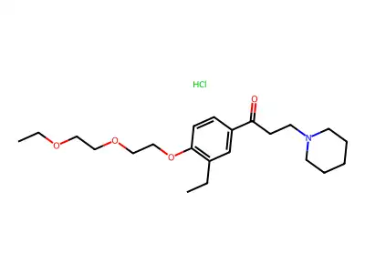 Propiophenone, 4'-(2-(2-ethoxyethoxy)ethoxy)-3'-ethyl-3-piperidino-, hydrochloride structure