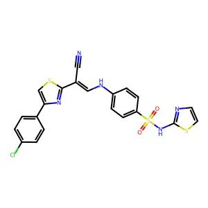 4-[[(E)-2-[4-(4-chlorophenyl)-1,3-thiazol-2-yl]-2-cyanoethen structure
