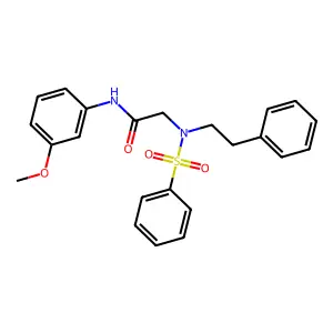 N-(3-methoxyphenyl)-N~2~-(2-phenylethyl)-N~2~-(phenylsulfonyl)glycinamide structure