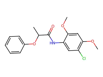 N-(5-chloro-2,4-dimethoxyphenyl)-2-phenoxypropanamide structure