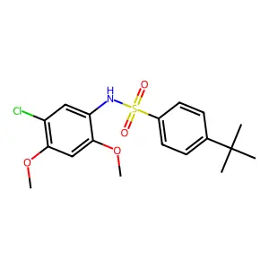 4-tert-butyl-N-(5-chloro-2,4-dimethoxyphenyl)benzenesulfonamide structure