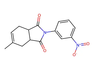 5-methyl-2-(3-nitrophenyl)-3a,4,7,7a-tetrahydro-1H-isoindole-1,3(2H)-dione structure