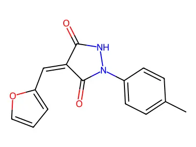 4-(Furan-2-ylmethylidene)-1-(4-methylphenyl)pyrazolidine-3,5-dione structure