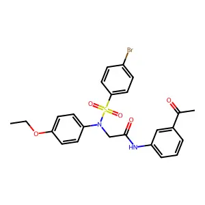 N-(3-acetylphenyl)-2-(N-(4-bromophenyl)sulfonyl-4-ethoxyanilino)acetamide structure