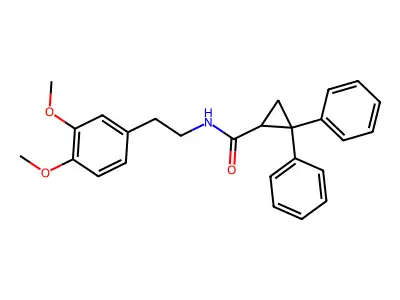 N-[2-(3,4-dimethoxyphenyl)ethyl]-2,2-diphenylcyclopropane-1-carboxamide structure