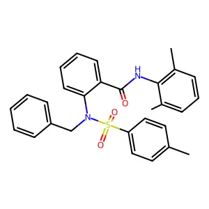 2-[benzyl-(4-methylphenyl)sulfonylamino]-N-(2,6-dimethylphenyl)benzamide structure
