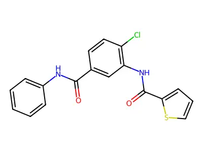 N-[2-chloro-5-(phenylcarbamoyl)phenyl]thiophene-2-carboxamide structure