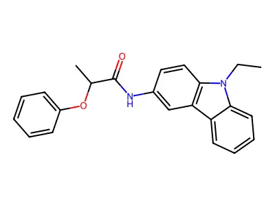 N-(9-ethylcarbazol-3-yl)-2-phenoxypropanamide structure