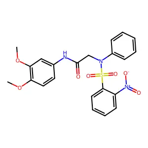 N-(3,4-dimethoxyphenyl)-2-(N-(2-nitrophenyl)sulfonylanilino)acetamide structure