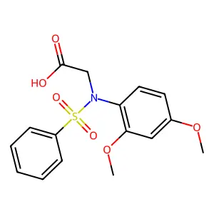 N-(2,4-dimethoxyphenyl)-N-(phenylsulfonyl)glycine structure