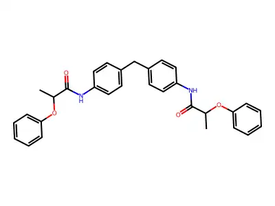 2-phenoxy-N-[4-[[4-(2-phenoxypropanoylamino)phenyl]methyl]phenyl]propanamide structure