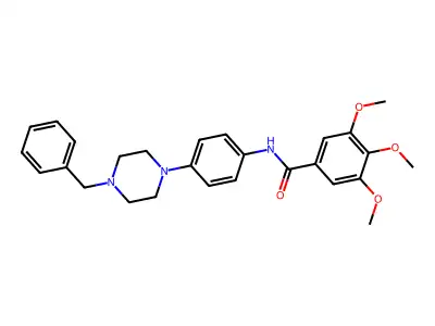 N-[4-(4-benzylpiperazin-1-yl)phenyl]-3,4,5-trimethoxybenzamide structure