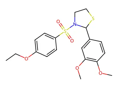 2-(3,4-Dimethoxyphenyl)-3-((4-ethoxyphenyl)sulfonyl)thiazolidine structure