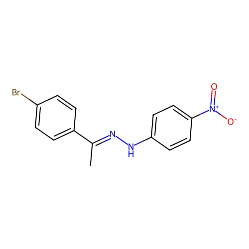 (1E)-1-[1-(4-bromophenyl)ethylidene]-2-(4-nitrophenyl)hydrazine structure
