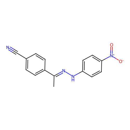 4-[(E)-C-methyl-N-(4-nitroanilino)carbonimidoyl]benzonitrile structure