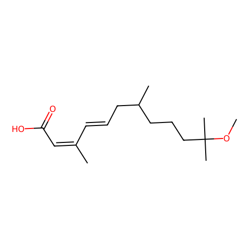 (2Z,4E)-11-Methoxy-3,7,11-trimethyl-2,4-dodecadienoic acid structure